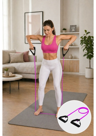 Spor Byfit Yüksek Sert Tutacaklı Pilates Egzersiz Direnç Lastiği