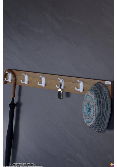 Arı 18 Kancalı Hol Askısı 3'lü Set 86,4x9,6 Cm - Şık Tasarım, Çok Amaçlı Düzenleyici Ve Yer Tasarrufu 100 Cm