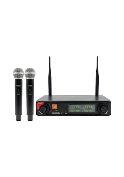Rose R-702-ee Uhf Kablosuz Telsiz Çift El Mikrofon 2x48 Kanal