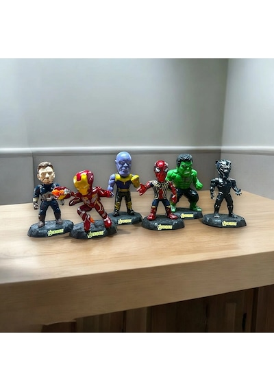 Vıp Iron Man Captain America Thor Hulk Black Widow Ve Hawkeye 6lı Karakter Set Karakter Oyuncakları Diğer