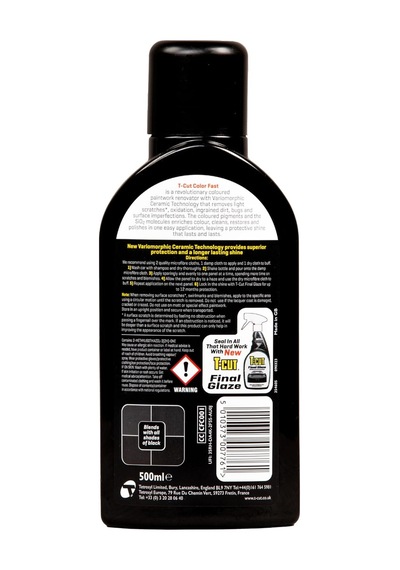 T-cut Siyah Çizik Giderici Renk Hızlı Boya Onarıcı Araba Cilası - 17 Fl Oz 500 Ml - Araçlarınızın Kaportasını Yenilemek İçin 3'ü 1 Arada Tek Adımlı Çözüm / Çizik Sökücü, Seramik Araba Balmumu Ve Renk Arttırıcı, Swirls Ve Oksidasyonu Kaldırır T-cut Siyah Çizik Giderici Renk Hızlı Boya Onarıcı Araba Cilası - 17 Fl Oz 500 Ml - Araçlarınızın Kaportasını Yenilemek İçin 3'ü 1 Arada Tek Adımlı Çözüm / Çizik Sökücü, Seramik Araba Balmumu Ve Renk Arttırıcı, Swirls Ve Oksidasyonu Kaldırır