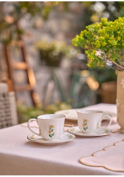 Bella Maison Daisy 2'li Çay Fincanı Seti Krem 200 Cc Krem