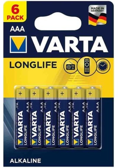 Varta Longlife Alkaline AAA İnce Kalem Pil 6'lı