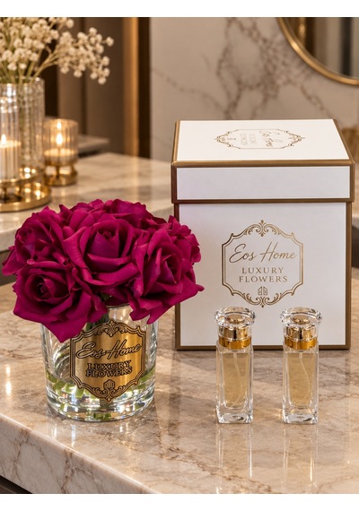 Rosemira On Güllü Parfümlü Dekoratif Çiçek Mor-8044 Gül - Meyve