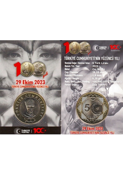 Onestop 2023 Cumhuriyet'in 100.yılı Kiti Ve Zarfı 5 Adet(Para dahil değil)