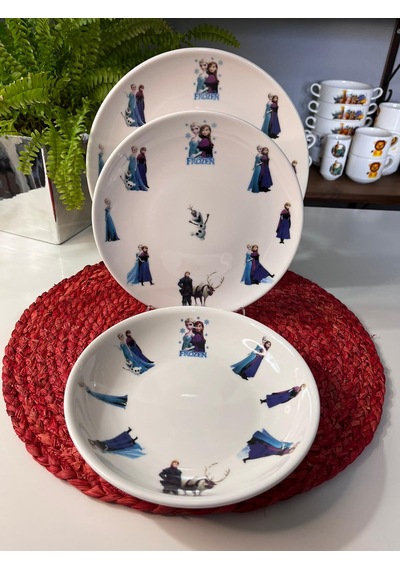 6 Parça Frozen Karlar Ülkesi Çocuk Yemek Takımı Beslenme Seti Çok Renkli