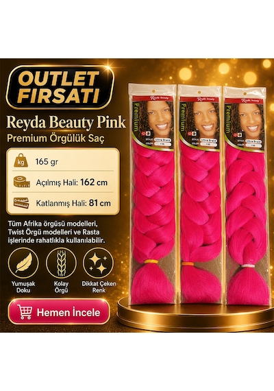 3 Paket / Afrika Örgüsü Ve Rasta İçin Sentetik Pınk - Izbp-892950 Renkli
