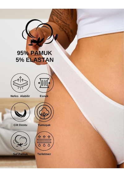 Alya Underwear Kedi Baskılı Su Yolu Lastikli Kadın Bikini Külot-7'li Paket Y13