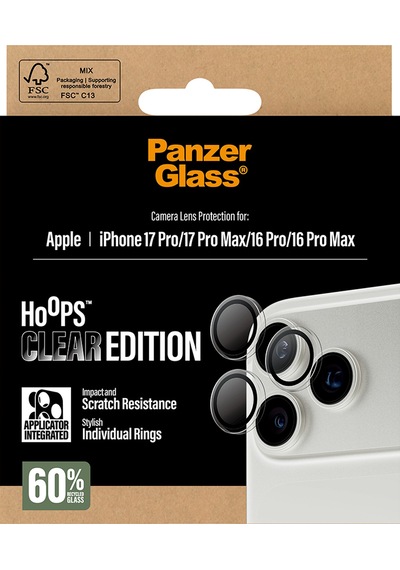 Panzerglass Hoops Apple Uyumlu iPhone 17 Pro Max 16 Transparent Kamera Lens Koruyucu