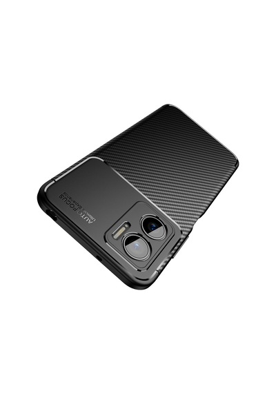 Xiaomi Redmi Note 11e Kılıf Karbon Görünümlü Silikon Kamera Korumalı Üstün Koruma Vardar Siyah