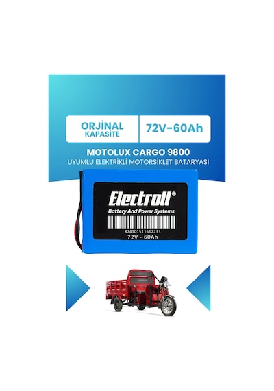 Motolux Cargo 9800 Uyumlu Batarya Lifepo4 72v 60ah Elektrikli Motorsiklet Bataryası