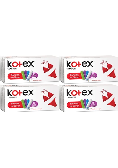 Kotex Tampon Süper 64 Lü Set 4pk 16