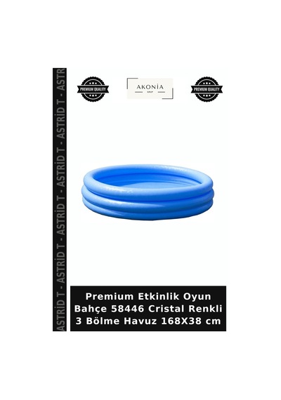 Premium Etkinlik Oyun Bahçe 58446 Cristal Renkli 3 Bölme Havuz 168x38 Cm Çok Renkli