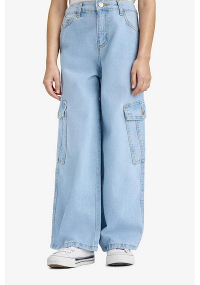 Defacto Wide Leg Kargo Geniş Paça Jean Pantolon Kız Çocuk E5879A825AU Mavi Defacto Wide Leg Kargo Geniş Paça Jean Pantolon Kız Çocuk E5879A825AU Mavi