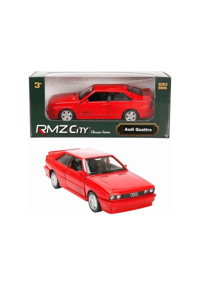 1:32 Rmz City Alman Klasikleri Serisi Die Cast Çek Bırak Model Araba - Kırmızı Audi Quattro