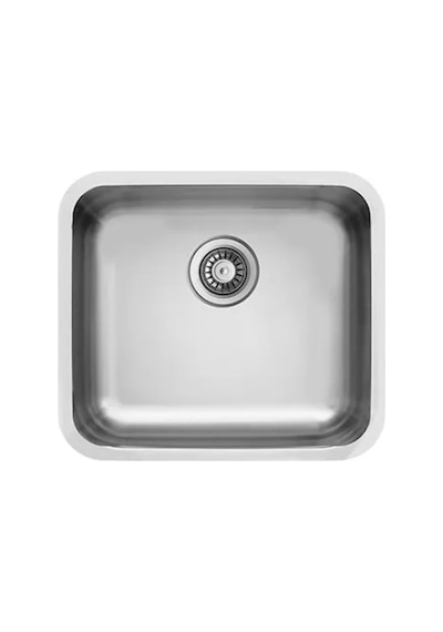 Ukinox Çelik Eviye D 450 Eco / R75 Dekorlu Tek Gözlü Çelik Pres Eviye