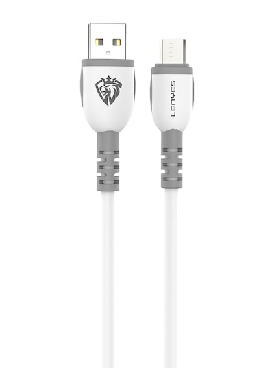 Lenyes Lc979 Usb-a To Micro Hızlı Şarj Özellikli Data Ve Şarj Kablosu 2.4a 1m Beyaz Beyaz
