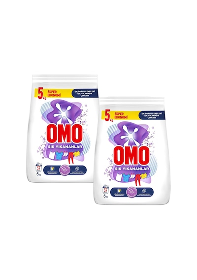Omo Sık Yıkanlar 5 Kg Çamaşır Deterjanı 2 Li 2'li Set