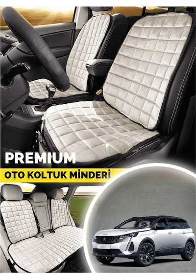 Peugeot 5008 Koltuk Minderi Ortopedik Cepli Araç Ve Kılıf Seti Tam Uyumlu, Bej Renk, Konforlu Tasarım