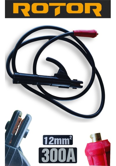Kablolu Kaynak Pensesi Elektrot Tutucu Kablo Takımı 12 Mm2, 300a, 190 Cm