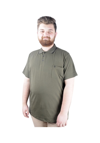Mode Xl Büyük Beden T Shirt Polo Likralı Süprem Cepli 21558 Haki 001