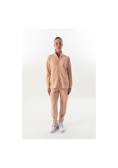 Maraton Comfort Kadın Dik Yaka Pembe Eşofman Üstü