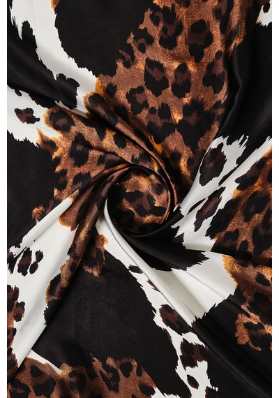 Akswsuar Leopar Desenli Fular 90 90 Kahve