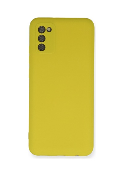 Samsung Galaxy  Uyumlu,  A03s Kılıf Nano İçi Kadife Silikon - Sarı