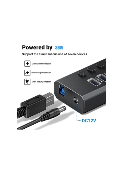 Profesyonel Usb Hub 16 Portlu Usb 3.0 5gbps Bireysel Açma Kapama Anahtarları 12v Dc 7.5a Güç Adaptörü Usb Hub 3.0 Telefon Şarj Dizüstü Bilgisayar Mobil Hdd Flash Sürücü Power Switches Port16