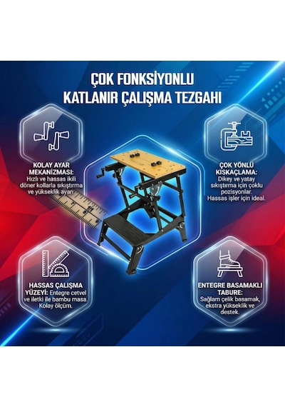 Workpro Wp289027 100kg 6 Kademe Ayarlanabilir Profesyonel Katlan
