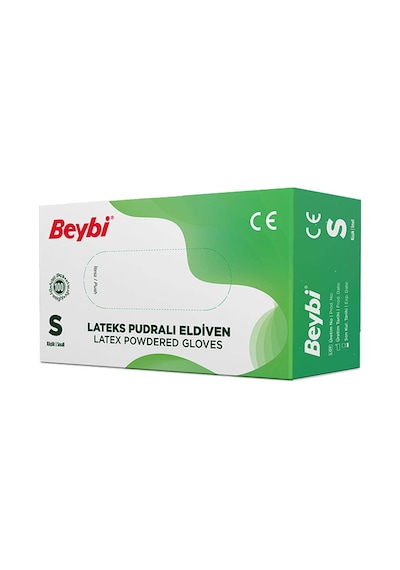 Beybi Pudralı Lateks Eldiven S Beden Beyaz 100'lü