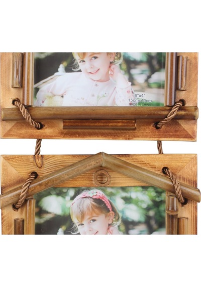 El Yapımı Doğal Ahşap 3 Lü Bambu Bamboo Fotoğraf Çerçevesi Dekoratif Ev Ofis Hediyesi Duvar Süsü - 8