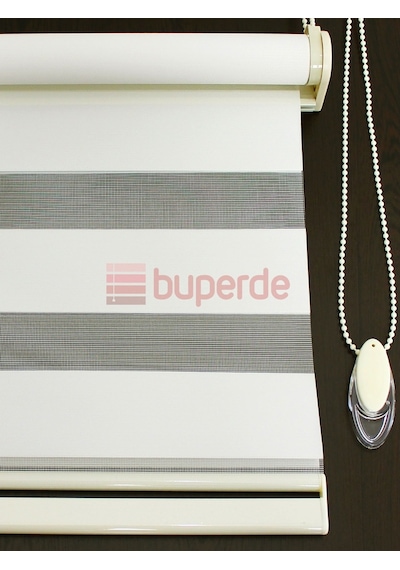 Buperde Ekru (Açık Krem) Eko Zebra Stor Perde