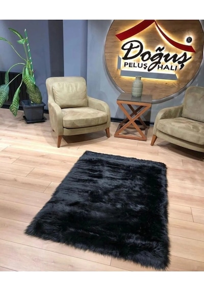 Doğuş Peluş Halı A Post Düz Kesim Siyah
