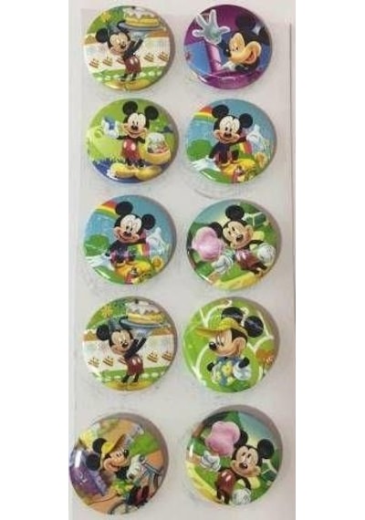 10 Adet Mickey Mouse Rozet Hediyelik Erkek Parti Malzemeleri