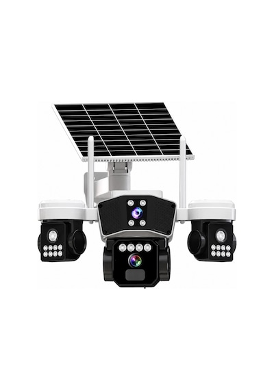 X5tech 95gs 3 Kameralı 4g Solar Sim Kartlı Ptz Ip Sesli Akıllı Güvenlik Kamera 3+3+3 Mp