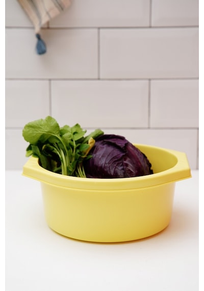 Esti 3 Boy Kalın Dayanıklı Plastik Badya Seti Çok Amaçlı Salata / Yıkama / Saklama / Hazırlık Kabı Sarı-turuncu-kırmızı