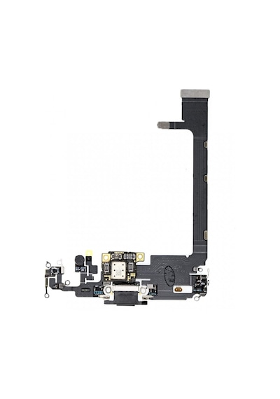 Apple Uyumlu iPhone 11 Pro Max Şarj Soketi Mikrofon Film Flex Siyah