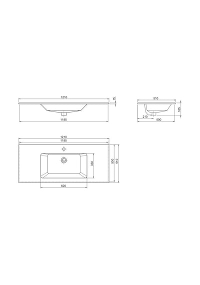 Cerastyle İbiza 121x51 Cm Etajerli Lavabo Tek Hazneli