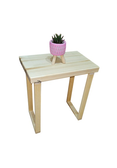 Basictable40 Doğal Ahşap Tekli Sehpa Çay Sehpası 40x26cm