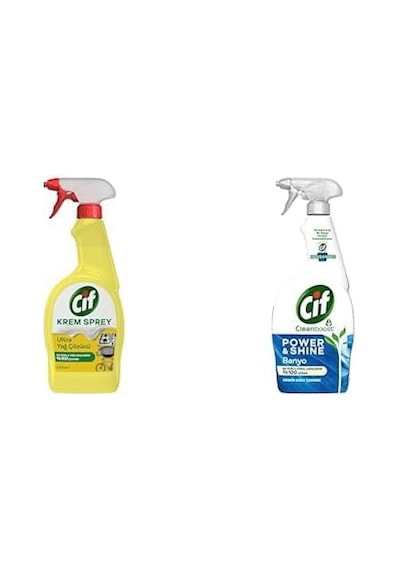 Krem Sprey Ultra Yağ Çözücü Yüzey Temizleyici Limon 750 Ml Ve Cif Power Shine Cleanboost Sprey Temizleyici Banyo İçin Temizleyici Ve Kireç Çözücü 750 Ml Diğer