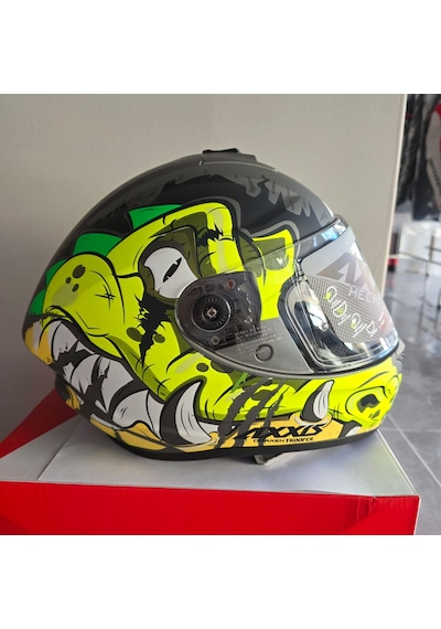 Kapalı Kask Axxıs Mat Gri Timsah Desenli S Çok Renkli