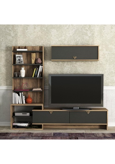 Dekorister Exclusive Pırıl Tv Ünitesi Ceviz-Antrasit
