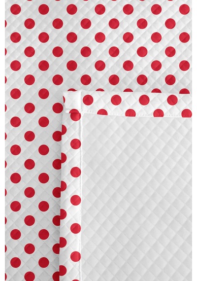 Puantiyeli Kırmızı Genç Odası Tek Kişilik Pike Takımı-modern Beyaz 160x220 Cm Kapitone Yatak Örtüsü Krem