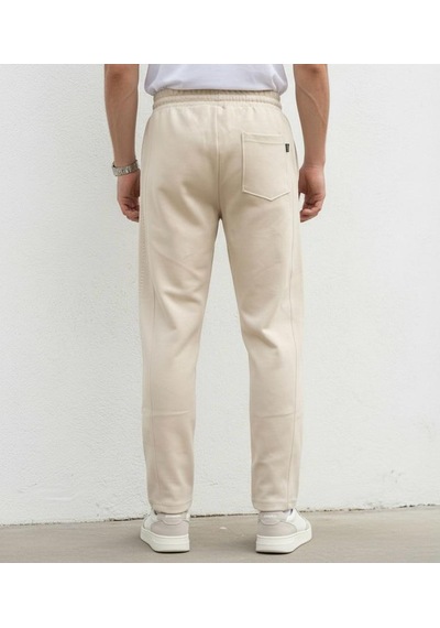 Plus Scorpion Erkek Slim Fit Pamuklu Eşofman Altı Bej
