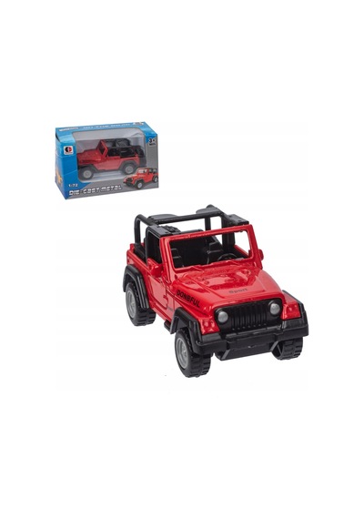 1:64 Ölçek Metal Döküm Kırmızı Jeep Oyuncak Araba - Off-road Arazi Aracı Die-cast Model Çok Renkli