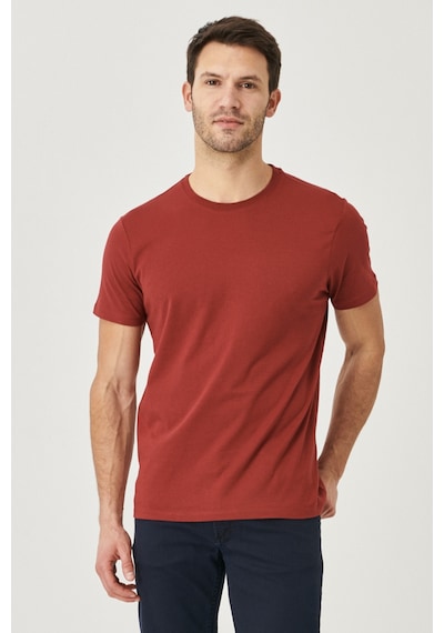 AC&Co / Altınyıldız Classics 4A4800000001BRDXS Slim Fit Bisiklet Yaka Kısa Kol Pamuklu Erkek Tişört Bordo