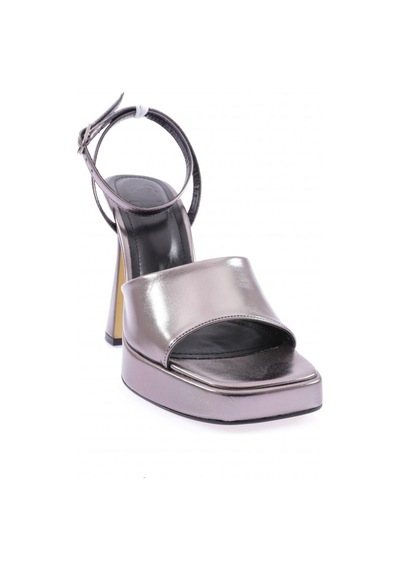 Dgn 3587-23y Kadin Kristal Kalin Bantli Kalin Topuklu Sandalet 3587-2271-R13773 Platin