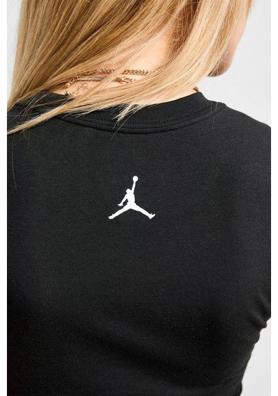 Nike Jordan Brooklyn'cherry' Tight Fit Womens Ss Crew Grafik Baskılı Kadın Günlük Tişört Siyah