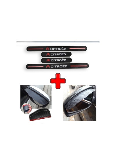 Citroen Grubu Carbon Kapı Eşiği + Ayna Yağmur Koruyucu (552748848)